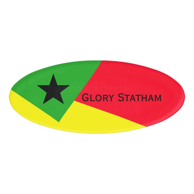 Only Colour Background - grass green lemon Name Tag (Front)
