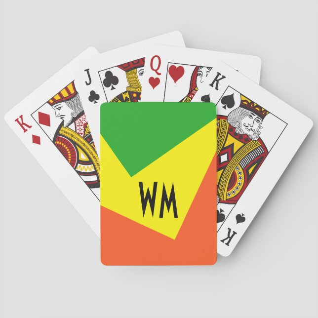 Only Colour Background - grass green lemon yellow Playing Cards (Back)
