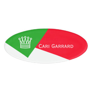 Only Colour Background - grass green white Name Tag