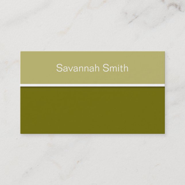 Only Colour Background - khaki + your ideas Business Card (Front)