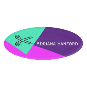 Only Colour Background - mint pink + your ideas Name Tag