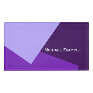 Only Colour Background - violet purple + your Name Tag