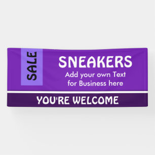 Only Colour purple, light violet & white stripe Banner