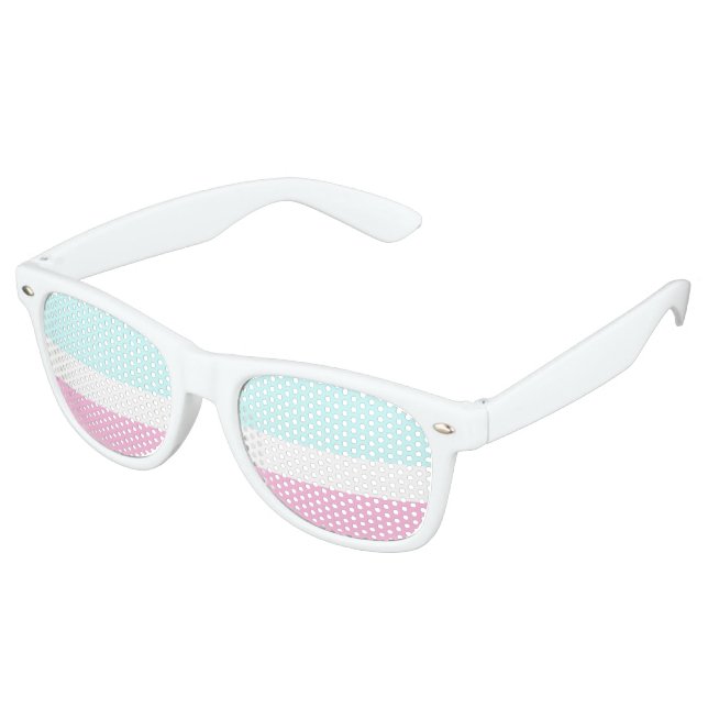Only Colours light pink & ice blue + your ideas Retro Sunglasses (Angled)