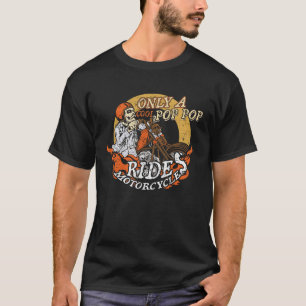Only Cool Pop Pop Rides Motorcycles  Father's Day T-Shirt