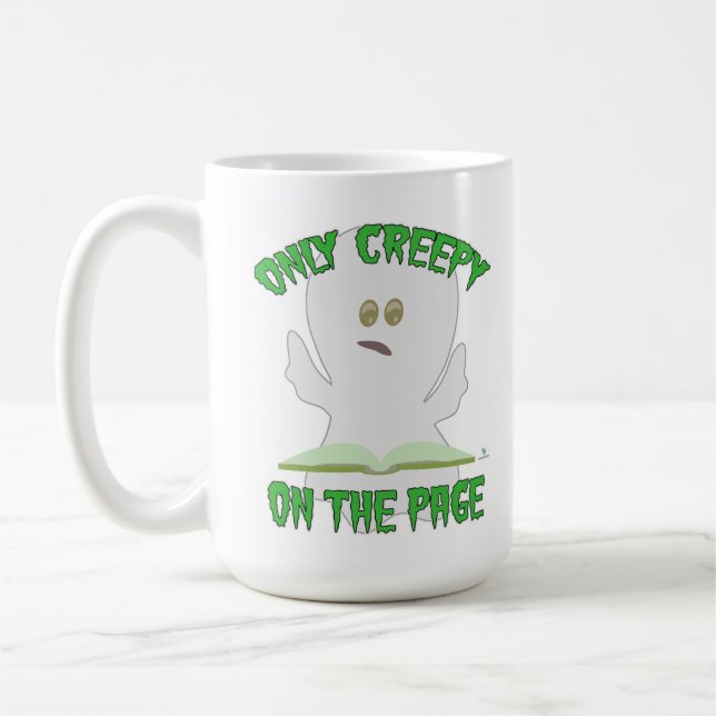 Only Creepy on Page Horror Ghost Writer Humour Coffee Mug (Left)