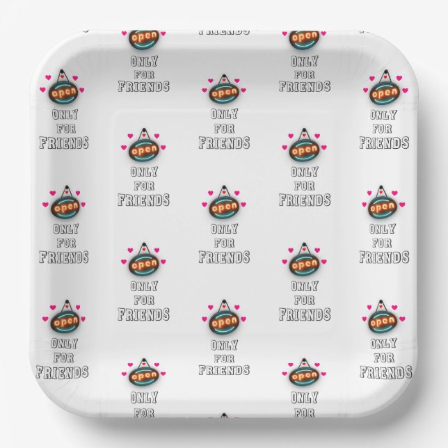 Only For Friends 30 Girls Boys Kid July Friendship Paper Plate (Front)