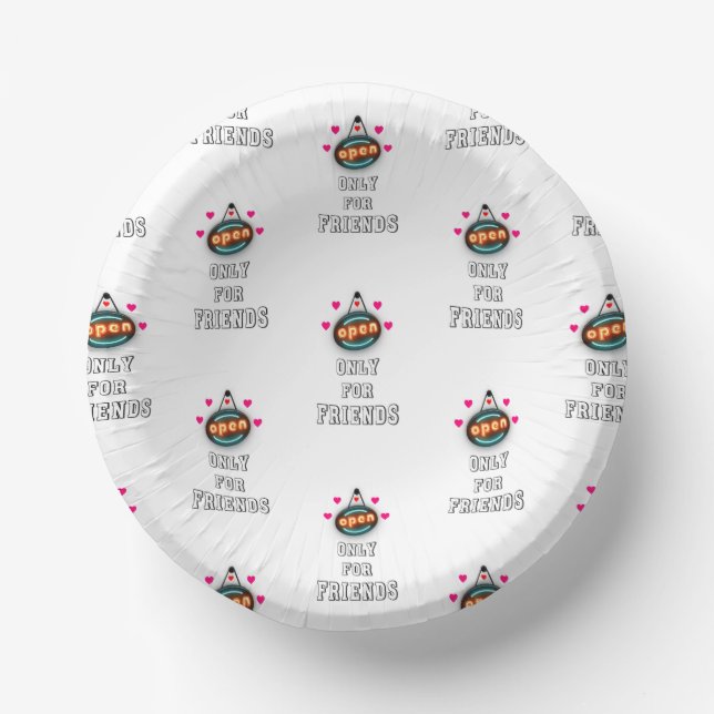 Only For Friends 30 Girls Boys Kid July Friendship Paper Plate (Front)