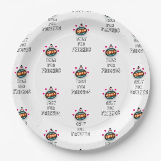 Only For Friends 30 Girls Boys Kid July Friendship Paper Plate (Front)