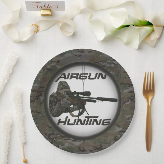 Only for real hunters , Airgun hunting Paper Plate (Wedding)