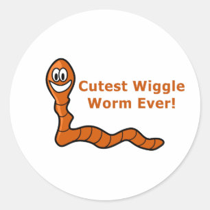 Only for the cutest wiggle worms! classic round sticker