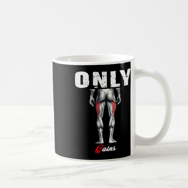 Only Gains Bodybuilding Workout Gym2  Coffee Mug (Right)