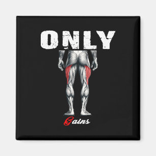 Only Gains Bodybuilding Workout Gym2 Magnet