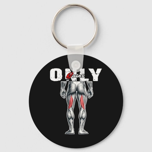 Only Gains Bodybuilding Workout Gym4  Key Ring (Front)