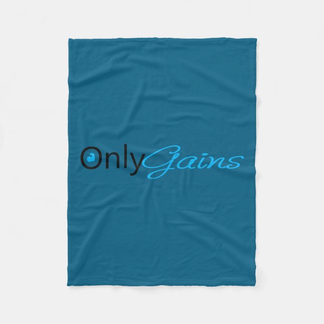 Only Gains _ Funny Gym Motivation  Fleece Blanket (Front)