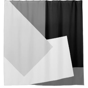 Only GEO Colours black white grey Shower Curtain