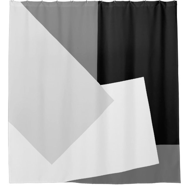 Only GEO Colours black white grey Shower Curtain (Front)