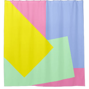 Only GEO Colours light blue green yellow pink Shower Curtain