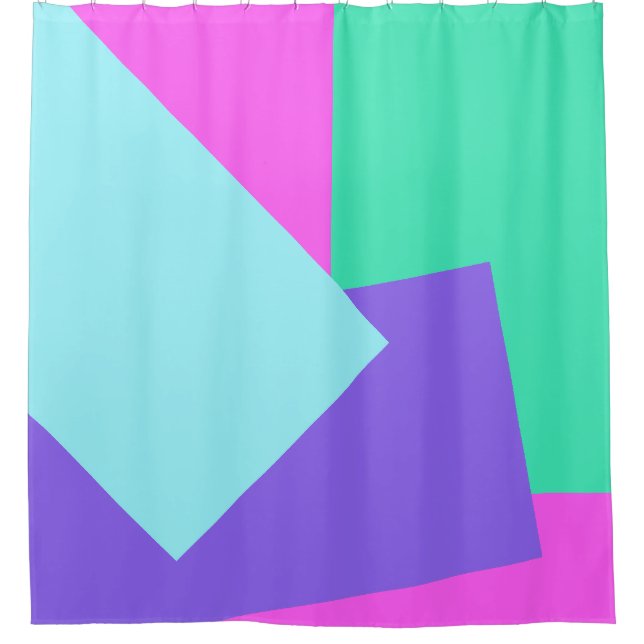 Only GEO Colours mint violet turquoise pink Shower Curtain (Front)