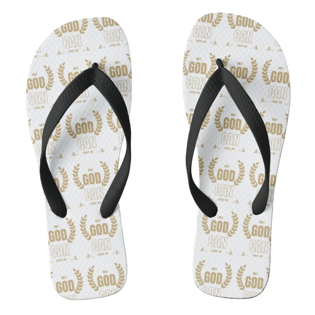 Only God Can Judge Me Bible White Unisex Flip Flops (Footbed)