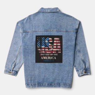 Only God Can Save America Denim Jacket