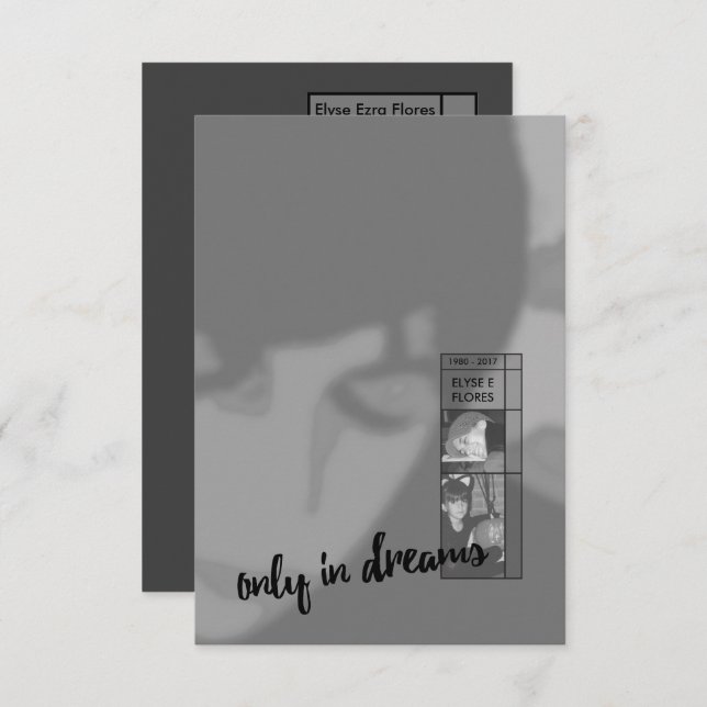 only in dreams funeral invitations (Front/Back)