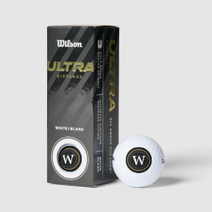 Only Initial monogrammed black circle custom Golf Balls