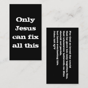 Only Jesus Can Fix All This Christian Calling Card