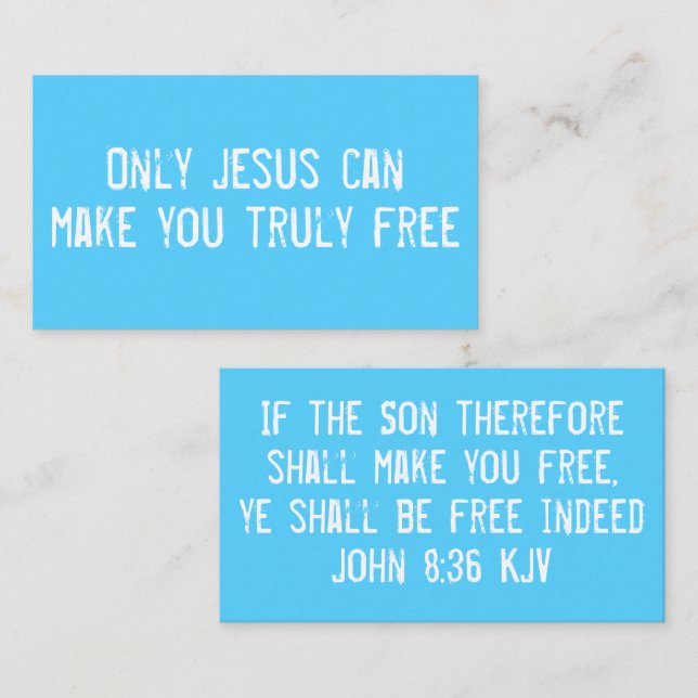 Only Jesus Can Make You Free Christian Outreach Business Card (Front/Back)