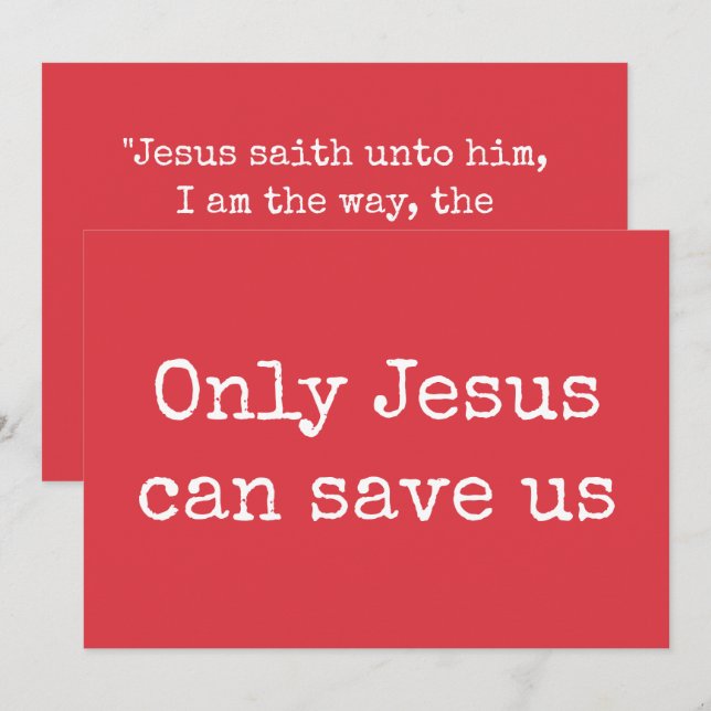Only Jesus Can Save Us Christian Gospel Message V2 Card (Front/Back)
