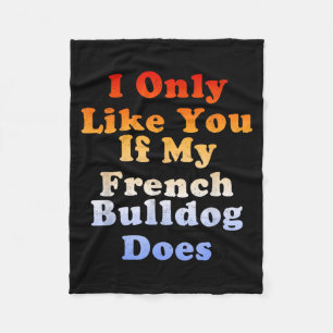 Only like if french bulldog does retro vintage fleece blanket