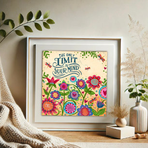 Only Limit is Your Mind Quote Inspirivity Poster