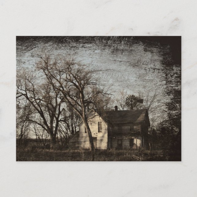 Only Memories Remain, Abandoned Farm House Postcard (Front)