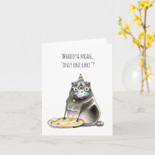 Only One Cake black pug birthday card