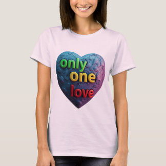 Only One Love – Reggae-Inspired Heart Art  T-Shirt
