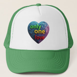 Only One Love – Reggae-Inspired Heart Art Trucker Hat