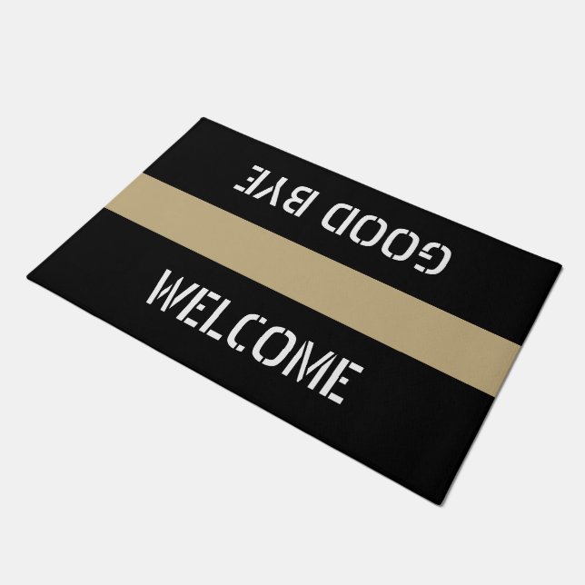 Only Stripes dark beige + your background & ideas Doormat (Angled)