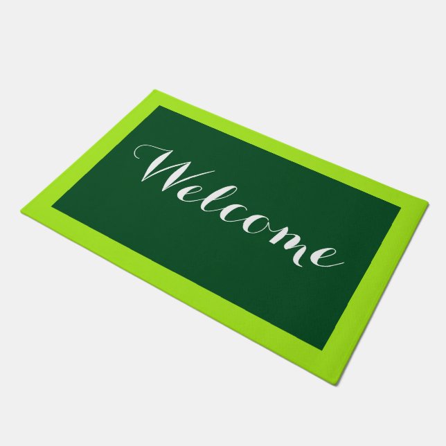 Only Stripes Frame spring green + your backgr. Doormat (Angled)