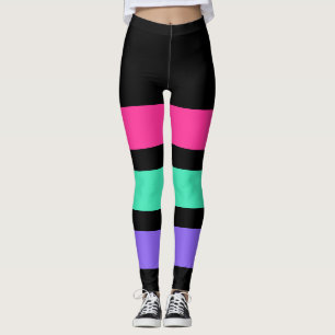 ONLY STRIPES - pink, mint, light lilac Leggings
