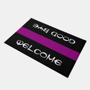 Only Stripes plum lilac + your background & ideas Doormat