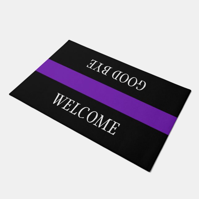 Only Stripes purple + your background & ideas Doormat (Angled)