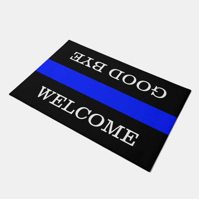Only Stripes royal blue + your background & ideas Doormat (Angled)