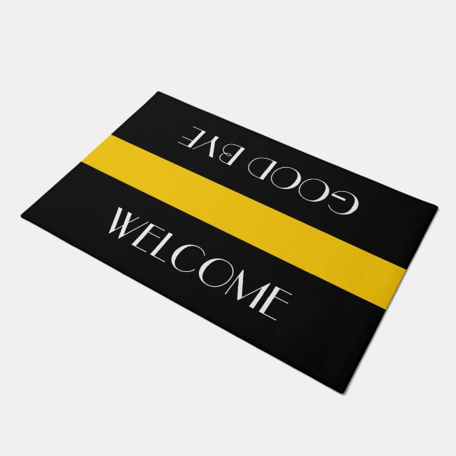 Only Stripes yellow + your background & ideas Doormat (Angled)
