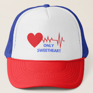 Only Sweetheart Trucker Hat Heartbeat Love Cap