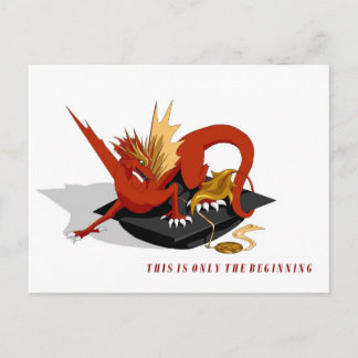 Only the Beginning Royal Dragon Graduation Poscard Postcard