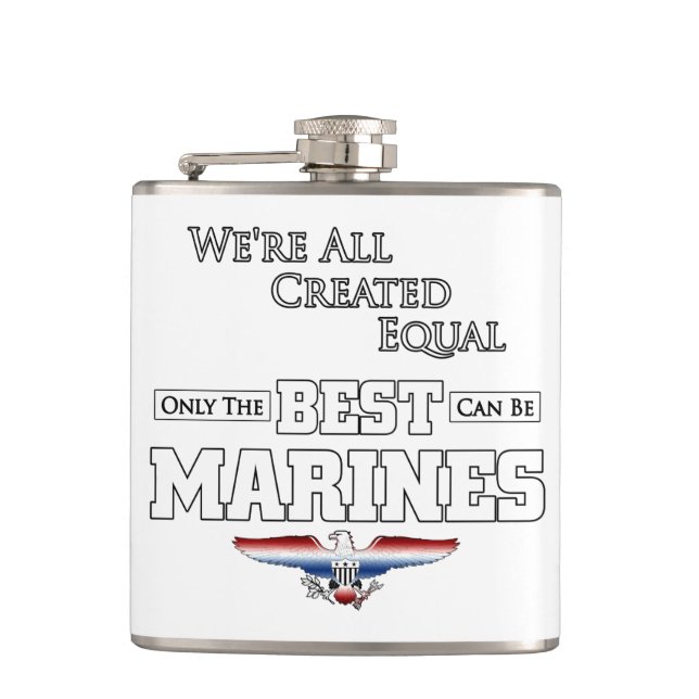 Only The Best Are Marines Hip Flask (Front)