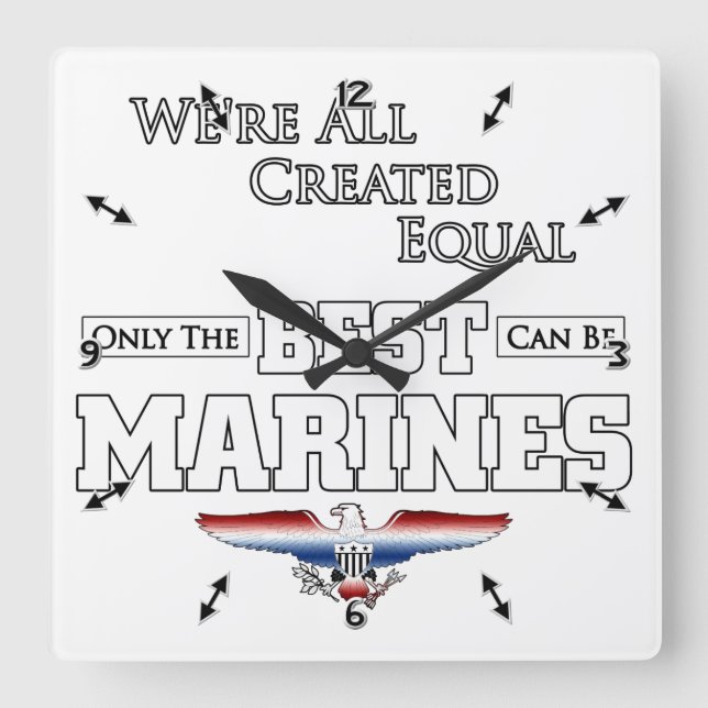 Only The Best Are Marines Square Wall Clock (Front)