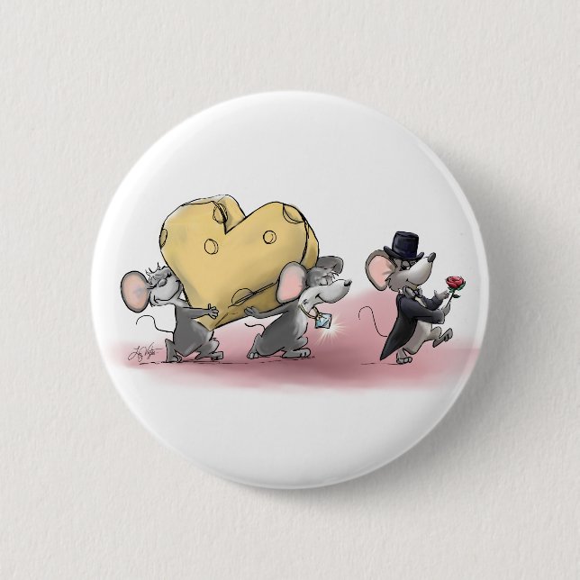 Only The Best Cheese Will Do (with Mic, Mac & Moe) 6 Cm Round Badge (Front)