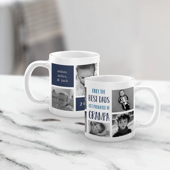 Only the Best Dads Get Promoted to Grampa Photo Coffee Mug (Creator Uploaded)