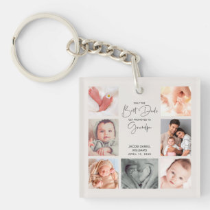 Only the Best Dads Get Promoted to Grandpa 7 Photo Key Ring